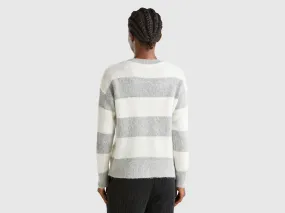 Gestreifter Pullover aus gemischtem Alpaka